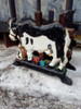 Antiguo Adorno De Campo Vaca De Hierro Pintado A Mano 2