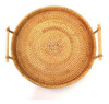 Bandeja Rattan Con Asas Circular Rustica Decorativa 24cm 1
