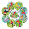 Pintura Por Diamante Kit  8 Posavasos  - Parrots 0