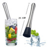 Pisón Mortero De Acero Inoxidable Coctelería Muddler Hielo 2