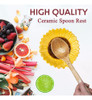 Soporte De Cuchara Cerámico En Forma De Girasol, 2 Pcs 1