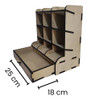 Organizador Útiles Con Cajon En Mdf Crudo 5.5mm 2