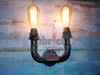 Lampara De Pared Doble, De Caño Estilo Industrial + Bombitas 2