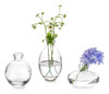 Glasseam Jarrón De Cogollo De Vidrio Transparente, 3pcs / Se 0