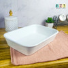 Fuente Honda Bandeja Porcelana Refractaria Blanca Chica 5