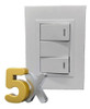 Llave De Luz Armado Punto Tecla Doble Blanco Kalop  Moderna 0