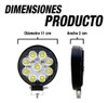 Faro Led Auxiliar Caminero 3w 9 Led Blanco 12/24v 4x4 Cuotas 3