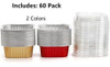 Tazas Para Hornear Zeayea De Papel De Aluminio Con Tapa, 60 4