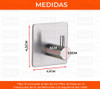 Gancho Perchero Percha Metal Adhesivo Acero Inox X4 Unid 2