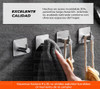 Gancho Perchero Percha Metal Adhesivo Acero Inox X4 Unid 3