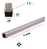Caño Estructural Cuadrado (20x20) X 1.2mm X 6m Perticari 2