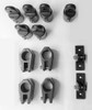 Herraje De Toldilla Negro Caño 7/8 Pulgada  Kit X 12 Piezas 0