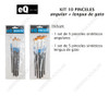Kit 10 Pinceles Pelo Sintetico Eq Arte Angular Lengua D Gato 1
