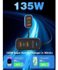 Cargador De Coche Usb C Multipuerto De 135 W, Cargador De Co 1