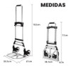 Carro Zorra Carretilla Plegable Carga 70kg Aluminio Reforzad 6