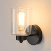 Kenmi, 1-light Bathroom Black Vanity Light Matte Black Wall 4