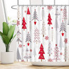 Funnytree Cortina De Ducha Con Diseño De Feliz Navidad, Árbo 1