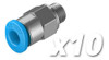 Pack X10 Racores Rápido Roscado Qsm-m5-4 Festo 1