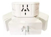 Set X4 Adaptador Ficha Triple Multitoma Enchufe Blanco 0