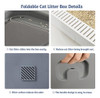 Fhiny Caja De Arena Plegable Para Gatos Con Tapa, 3