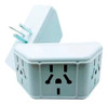 Set 4x3 Adaptador Ficha Triple Multitoma Enchufe Blanco 1