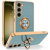 Funda Samsung Galaxy S23 Verde Borde Plata Soporte Anillo 0