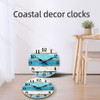 Reloj De Pared  Reloj De Pared Azul Con Temtica De Playa, Fu 3