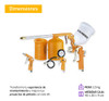 Kit  Aire Compresor 5 Piezas Inflador Pistola Pintar Rex 4