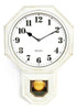 Reloj De Pared De Péndulo Mini Antiguo Blanco De Firma, Text 0