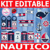 Kit Nautico Marinero Imprimible Editable Completo 1