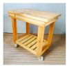 Mesa Auxiliar Rodante De Madera Maciza Natural Con Sello 4