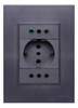 Plaqueta Tomacorriente Bauhaus Toma Schuko Y 2 L/mod Gris 0