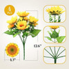 4 Racimos De Girasoles Artificiales Con Tallo 32cm 1
