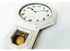 Reloj De Pared De Péndulo Mini Antiguo Blanco De Firma, Text 2