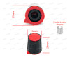 4 Perillas Potenciometro 17x20mm Eje Estriado 6mm Roja 2