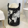 Cesto Contenedor De Ropa, Baño Mapa Negro 1