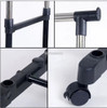 Rolling Bar Ajustable Doble Carril Ropa Bastidor Negro Colga 5