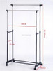 Rolling Bar Ajustable Doble Carril Ropa Bastidor Negro Colga 6
