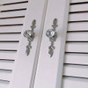 5 Tiradores Vintage De Cristal Y Metal Plateado - 118mm 4