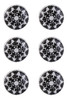 Setx6 Tirador Flor Negra De Ceramica D 4cm 0