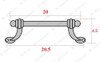 Tirador En Hierro Macizo Grafito De 19.5 Cm 2