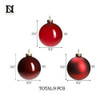 Bolas De Navidad Cristal Dn Deconation Rojas 3 Diseños X9 1