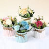 Supniu Ramo De Hortensias Artificiales Con Pequeño Jarrón De 3