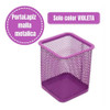 Porta Lapiz Portalapices Malla Metalica Color Violeta 2