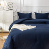 Wellboo Juegos De Edredón Azul Marino Juegos De Cama Queen D 1