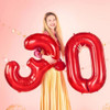 Globos Numeros Metalizados 80.cm Rojos 2