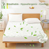 Protector De Colchón Impermeable De Bambú Queen, Cubierta De 4