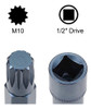 Uxl 1/2" Drive X M10 (0.394 in) Triple Square Spline B. 2