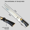 Faca Churrasco Artesanal 10 Polegadas Super Afiada Couro 1