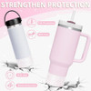 Funda Para Vaso Termico Stanley Silicona Transp  Sequin Pink 2